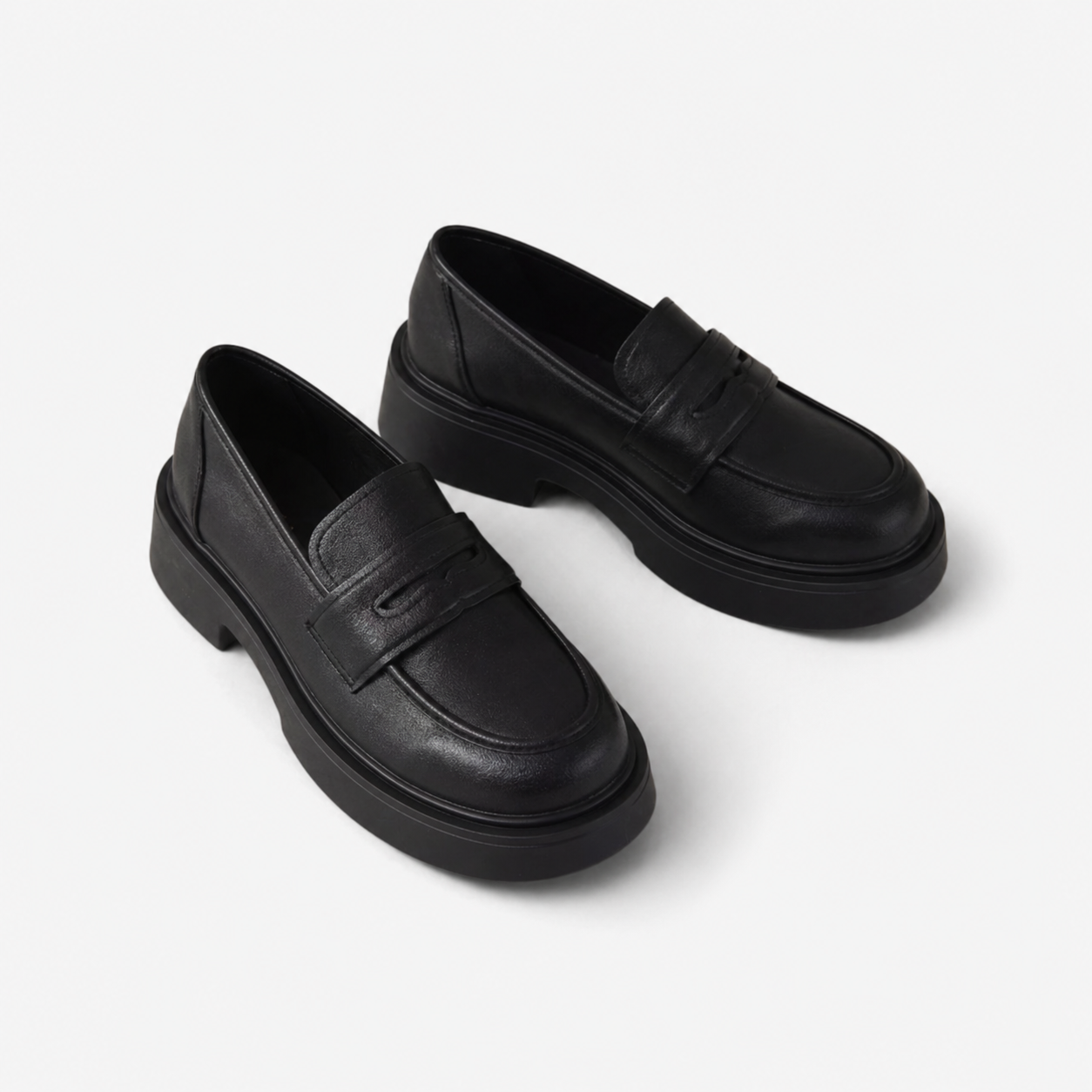 Oldevaine | Women's Leather Platform Loafers Slip On Penny Shoes