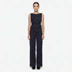 Oldevaine | Women's Pinstripe Two Piece Set Wide Leg Trousers and Top