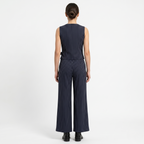 Oldevaine | Women's Pinstripe Two Piece Set Wide Leg Trousers and Top