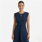 Oldevaine | Women's Sleeveless Tie Waist Midi Dress