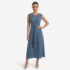 Oldevaine | Women's Sleeveless Tie Waist Midi Dress