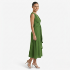 Oldevaine | Women's Sleeveless Tie Waist Midi Dress