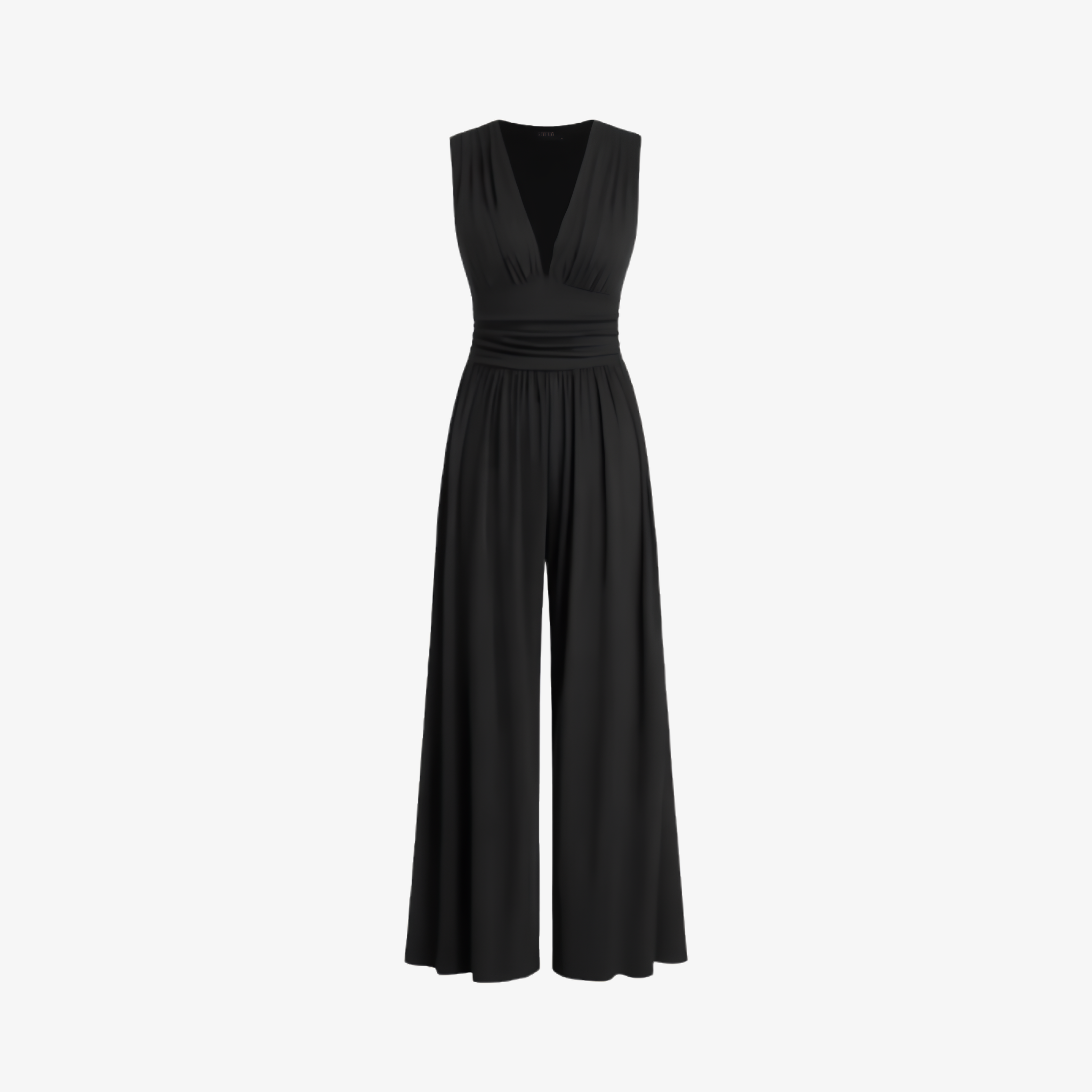Oldevaine | Women's Sleeveless V Neck Wide Leg Jumpsuit