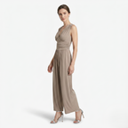 Oldevaine | Women's Sleeveless V Neck Wide Leg Jumpsuit