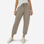 Oldevaine | Women's Striped Elastic Waist Tapered Trousers