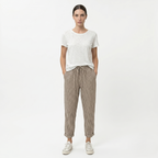 Oldevaine | Women's Striped Elastic Waist Tapered Trousers