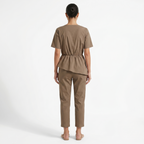 Oldevaine | Two Piece Asymmetrical V-Neck Top and Pants Set
