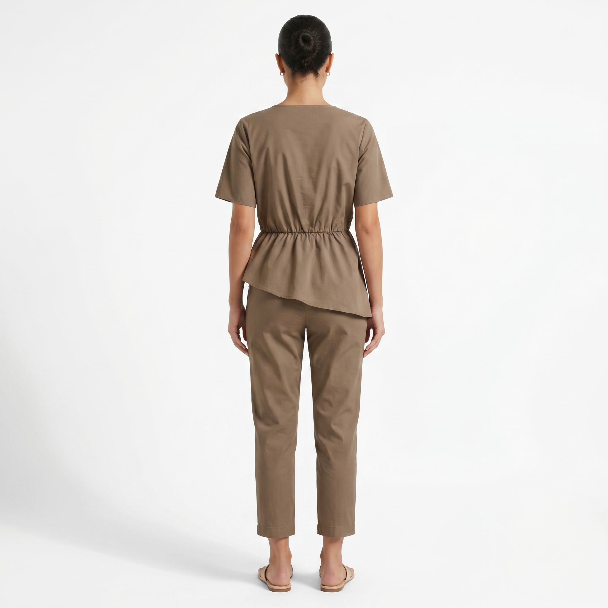 Oldevaine | Two Piece Asymmetrical V-Neck Top and Pants Set