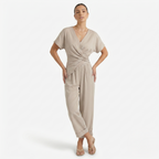 Oldevaine | Two Piece Asymmetrical V-Neck Top and Pants Set