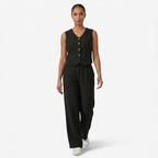 Oldevaine | Women's Two Piece Co Ord Set Wide Leg Trousers Button Front Top