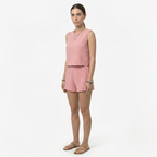 Oldevaine | Women's Two Piece Set Crew Neck Sleeveless Top and Shorts