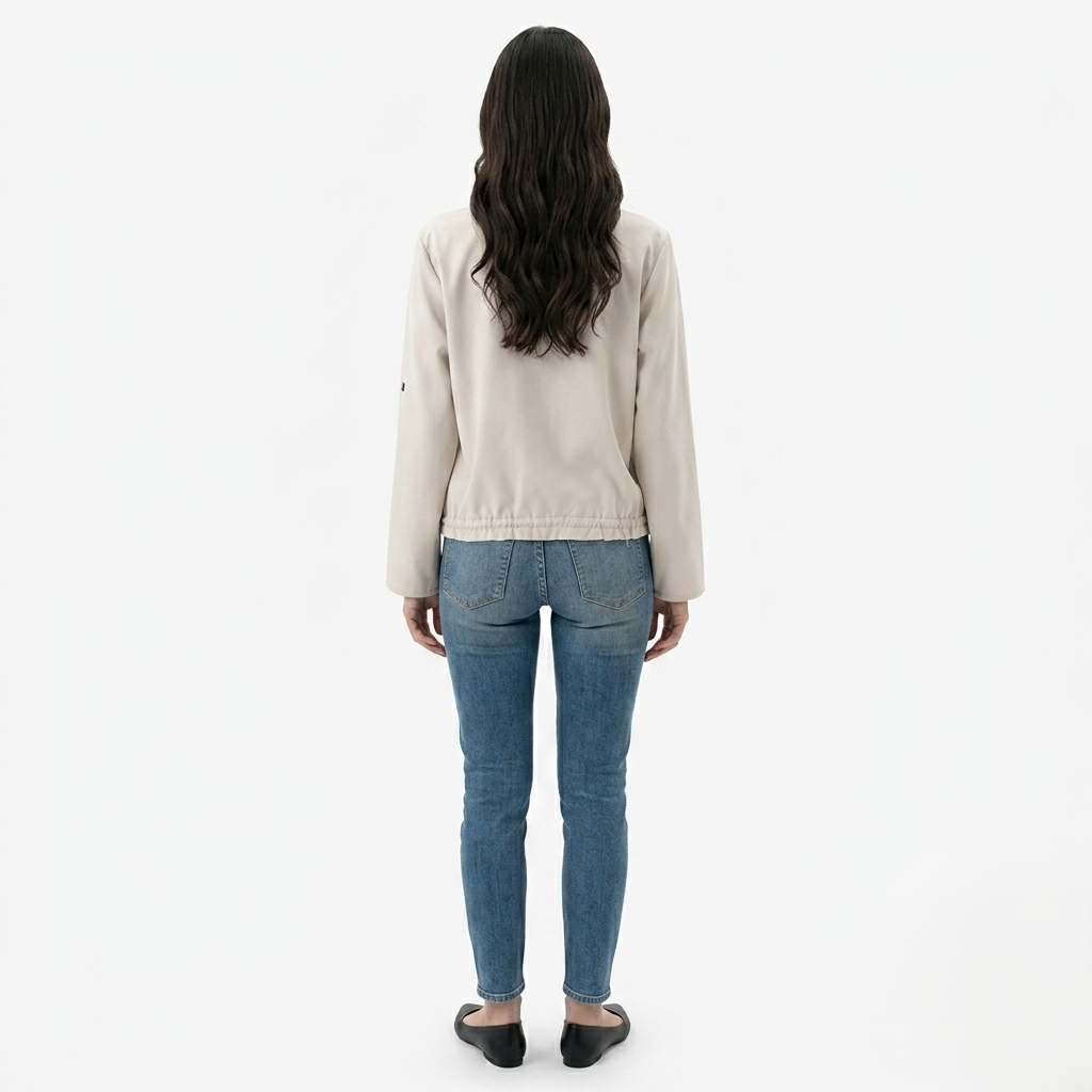 Oldevaine | Women's Zip Up Utility Jacket Stand Collar