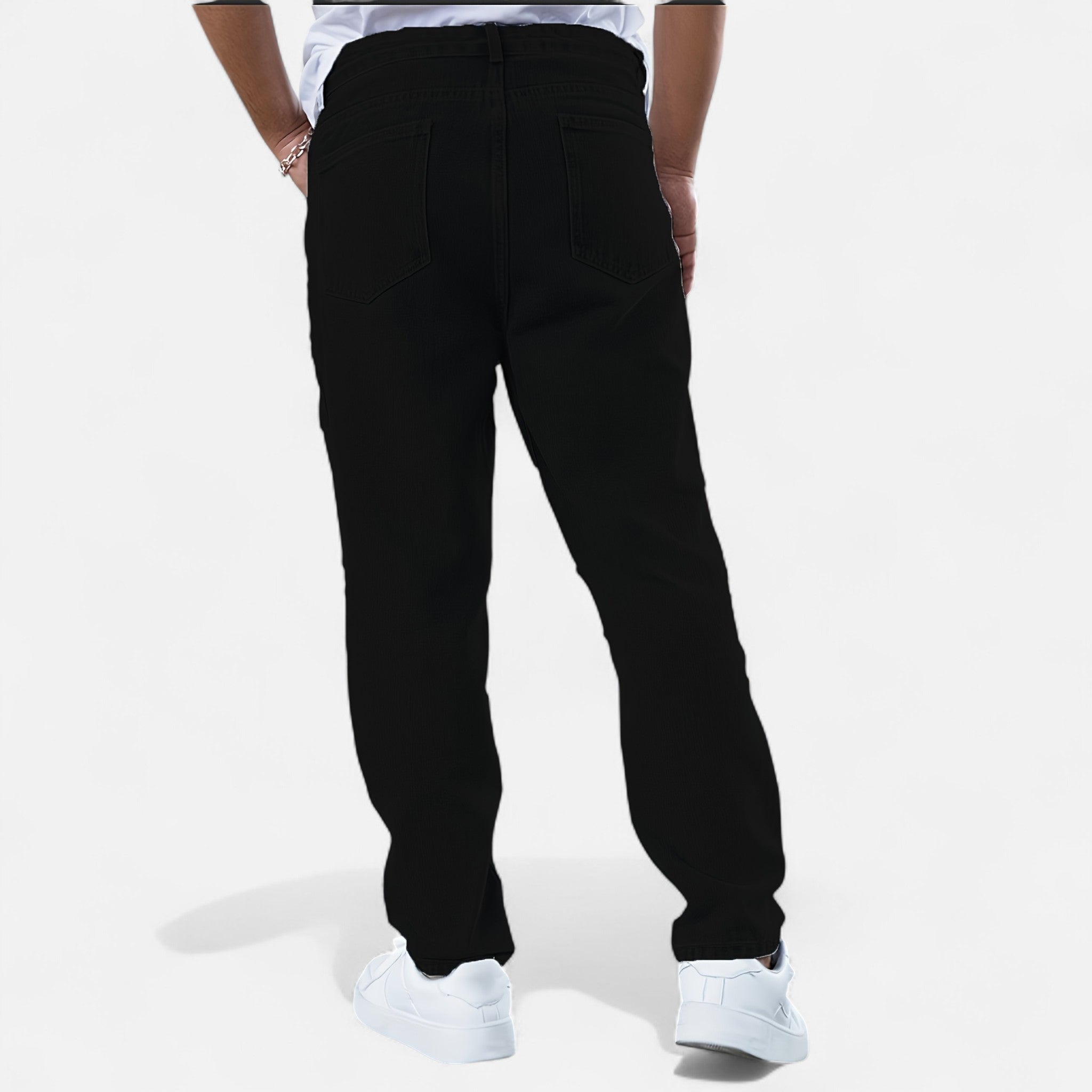 Oldevaine | Black Washed Straight Jeans – Strength and Elegance
