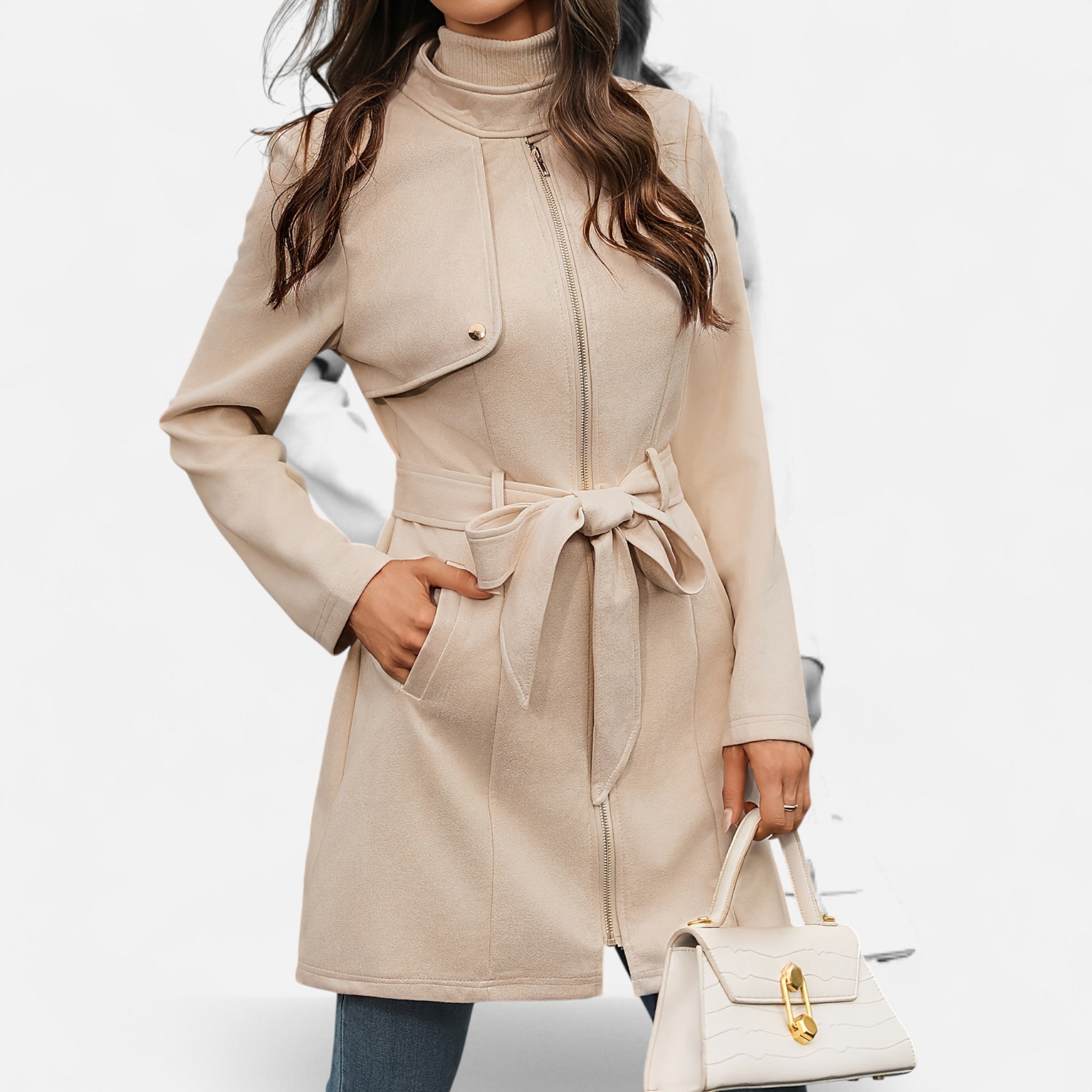 Oldevaine | Women’s Mid-Length Trench – Contemporary Elegance and Clean Lines