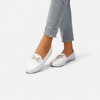 Oldevaine | Women’s Strap Loafers with Rhinestones – Subtle Shine