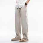 Oldevaine | Men's Linen Straight Leg Casual Trousers - optimize