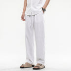 Oldevaine | Men's Linen Straight Leg Casual Trousers - optimize