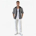 Oldevaine | Men's Cotton Striped Polo Shirt Knitted - optimize