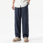 Oldevaine | Men's Linen Straight Leg Casual Trousers - optimize