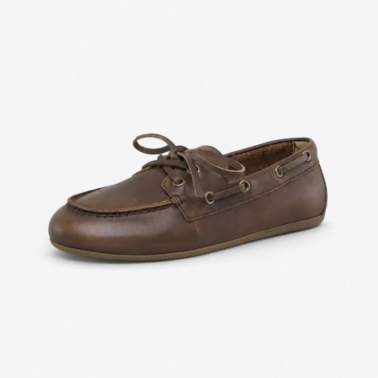 Oldevaine | Women's Leather Boat Shoes Lace Up Casual Loafers - optimize