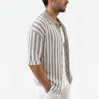 Oldevaine | Men's Cotton Striped Polo Shirt Knitted - optimize