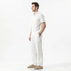 Oldevaine | Men's Linen Straight Leg Casual Trousers - optimize