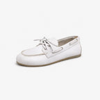 Oldevaine | Women's Leather Boat Shoes Lace Up Casual Loafers - optimize