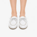 Oldevaine | Women's Leather Boat Shoes Lace Up Casual Loafers - optimize