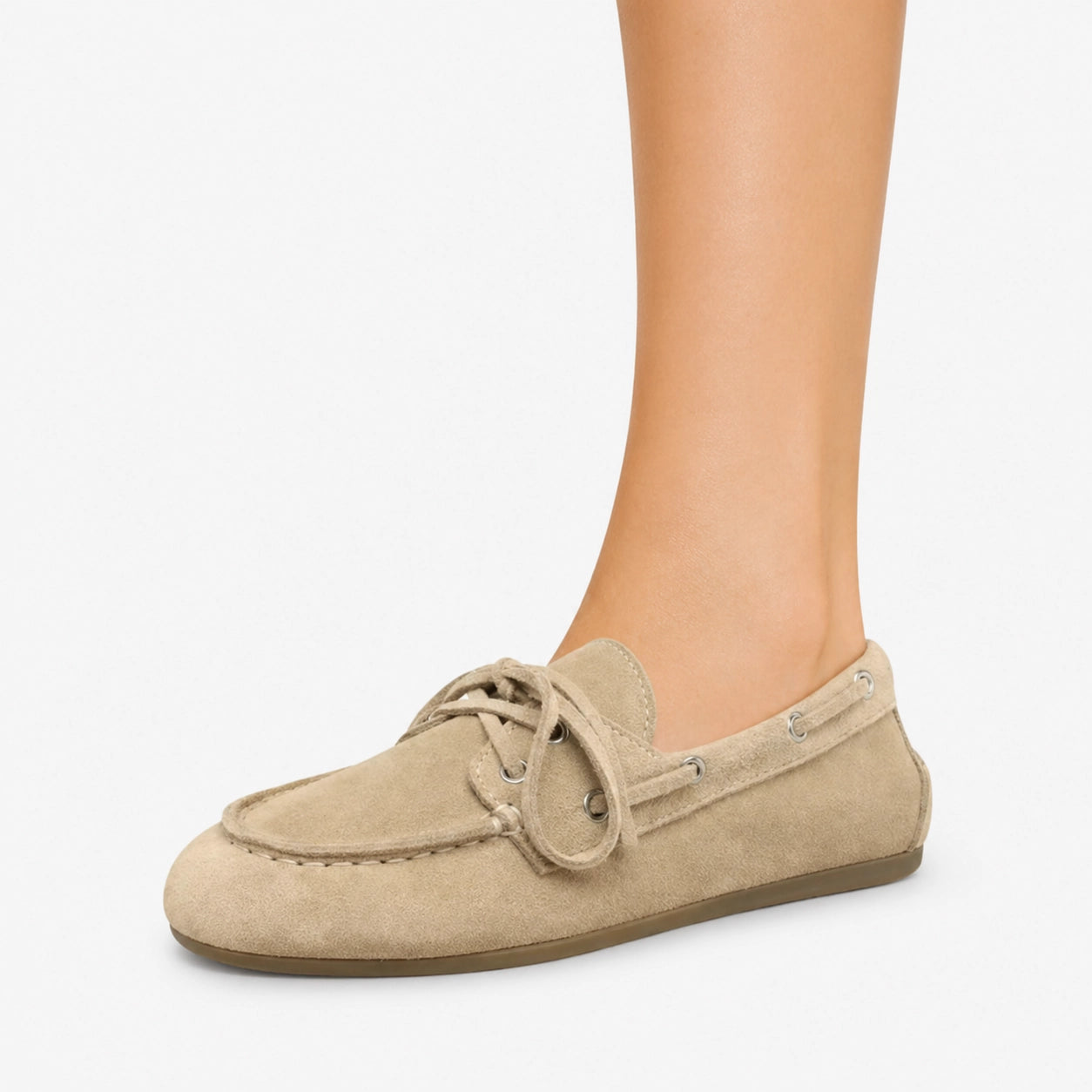Oldevaine | Women's Leather Boat Shoes Lace Up Casual Loafers - optimize