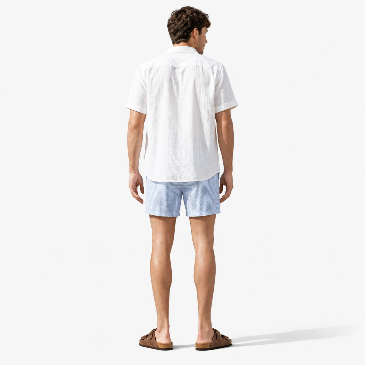 Oldevaine | Men's Striped Swim Shorts with Drawstring and Pockets - optimize