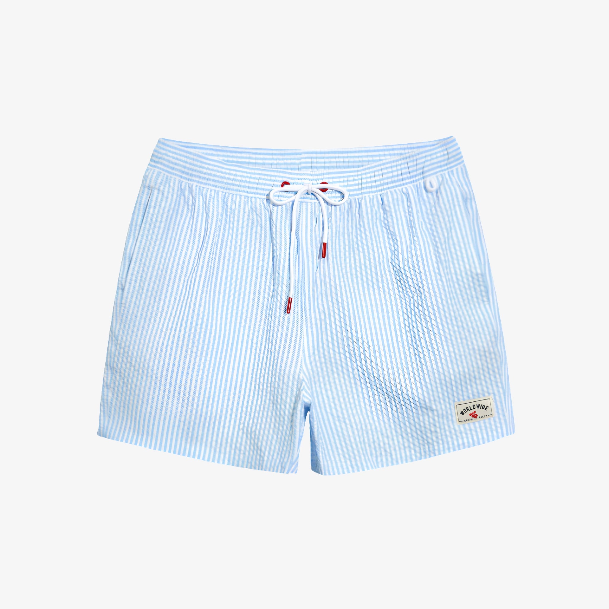 Oldevaine | Men's Striped Swim Shorts with Drawstring and Pockets - optimize