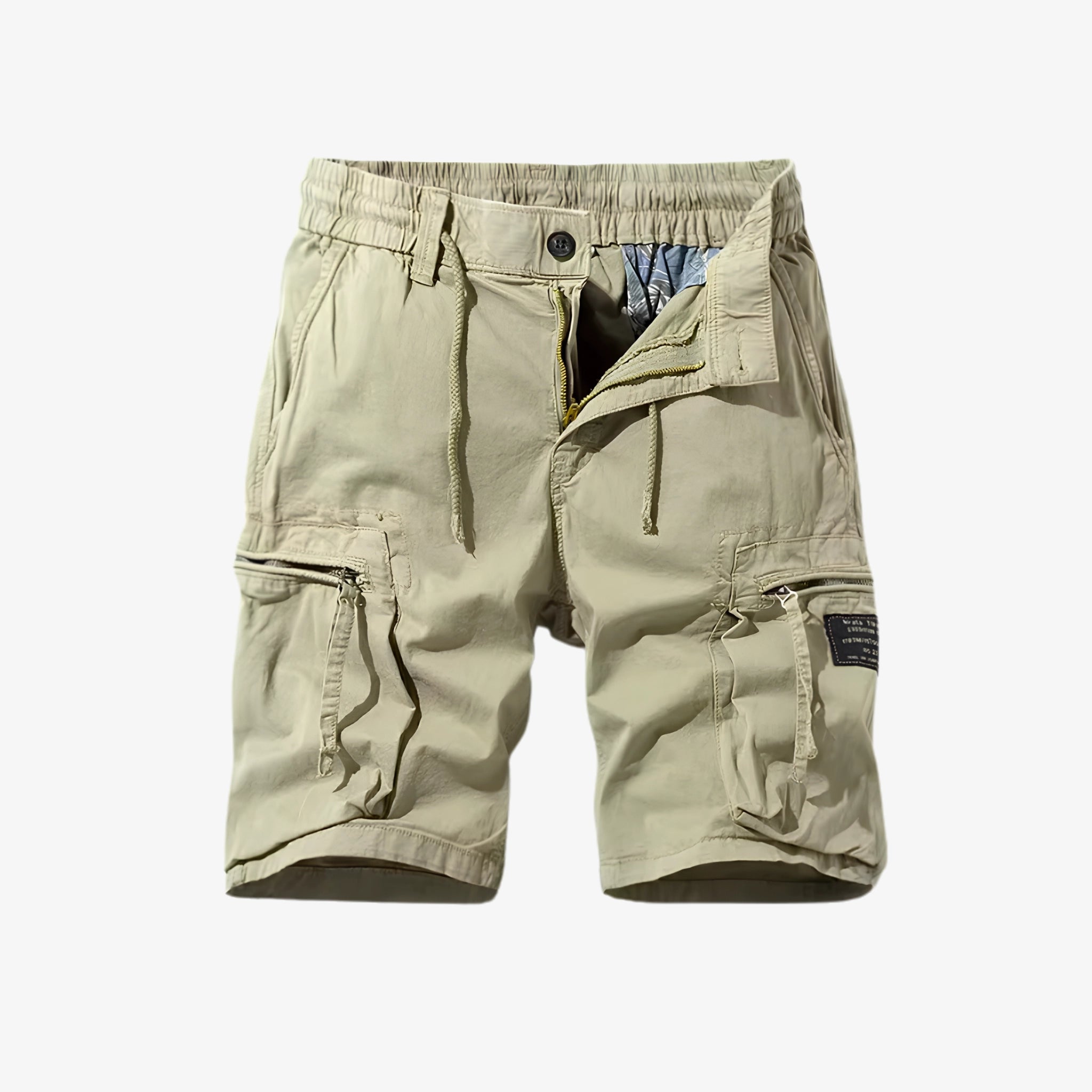 Oldevaine | Men's Multi-Pocket Cargo Shorts with Drawstring Waist - optimize