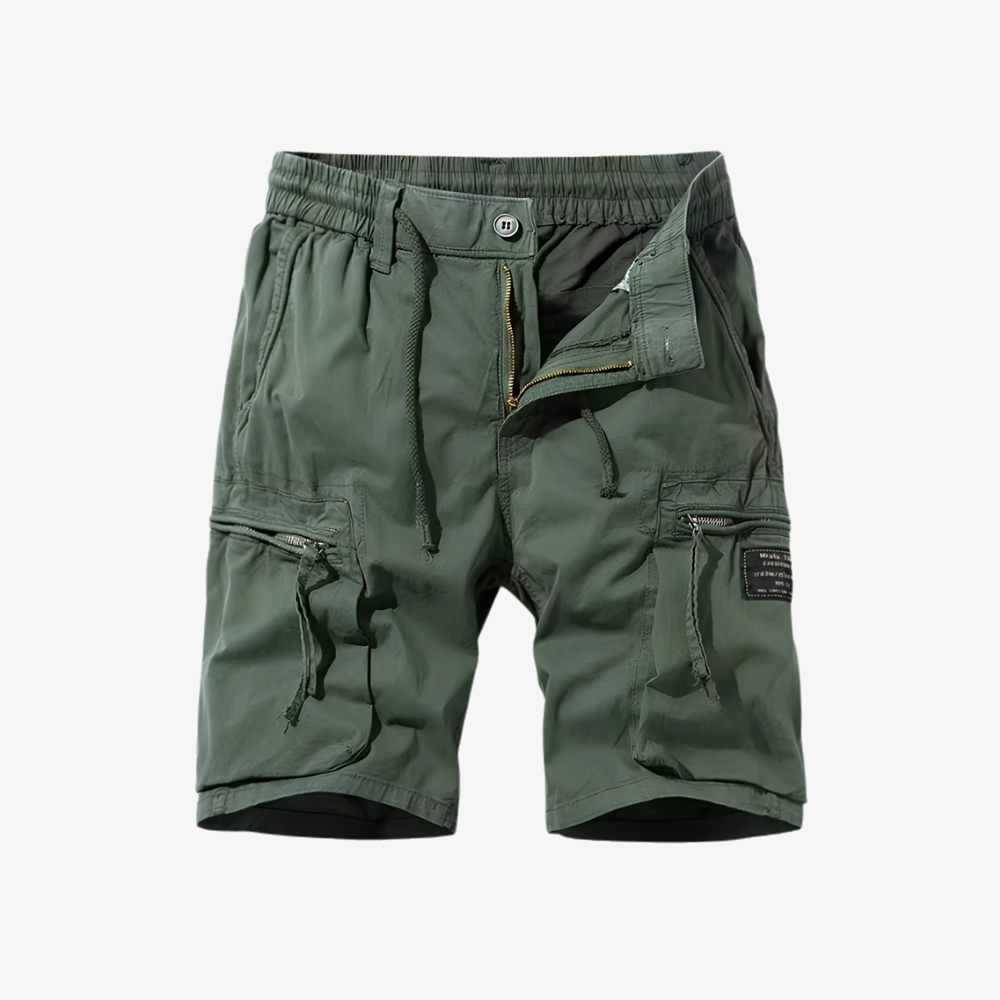 Oldevaine | Men's Multi-Pocket Cargo Shorts with Drawstring Waist - optimize