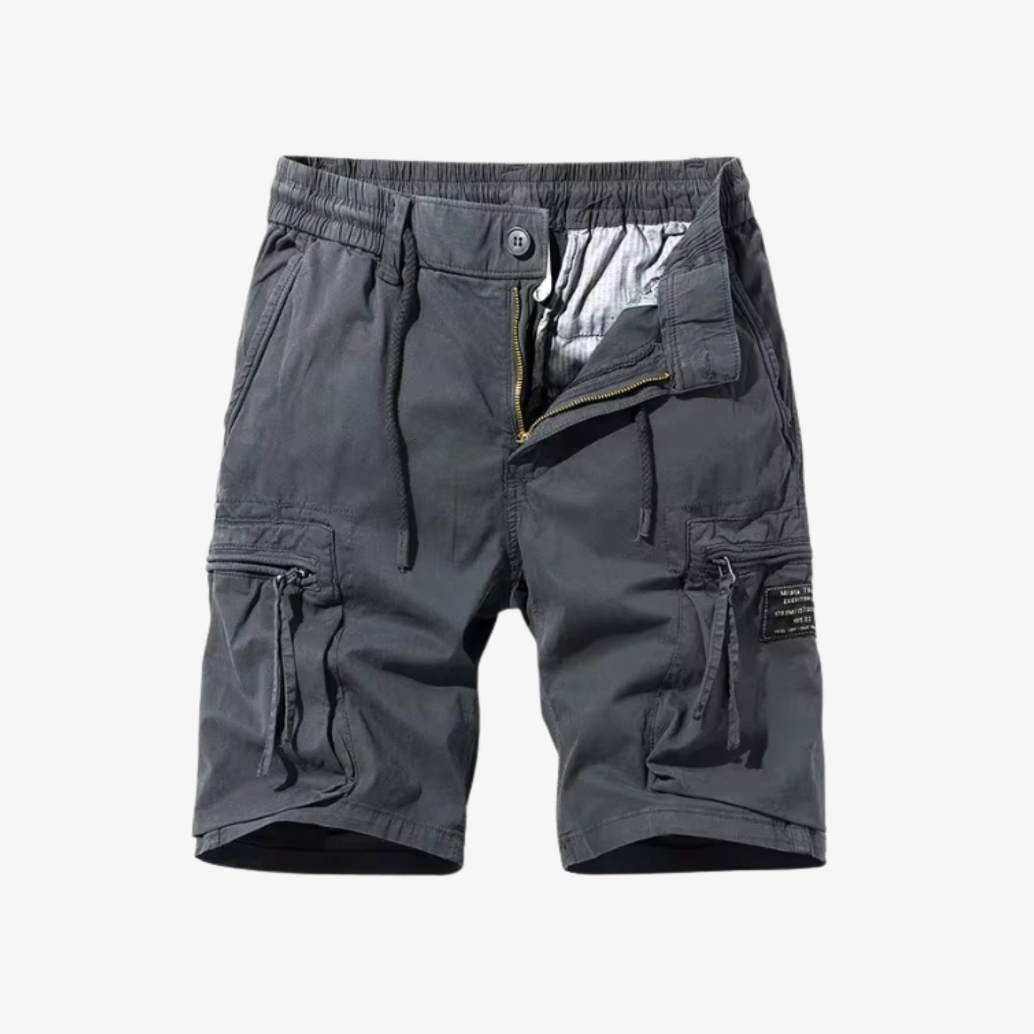 Oldevaine | Men's Multi-Pocket Cargo Shorts with Drawstring Waist - optimize