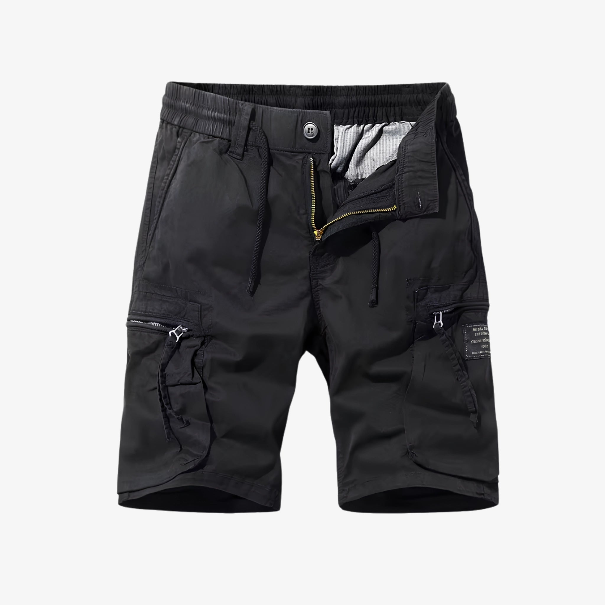 Oldevaine | Men's Multi-Pocket Cargo Shorts with Drawstring Waist - optimize