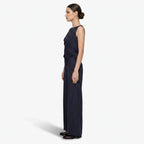 Oldevaine | Women's Pinstripe Two Piece Set Wide Leg Trousers and Top - optimize