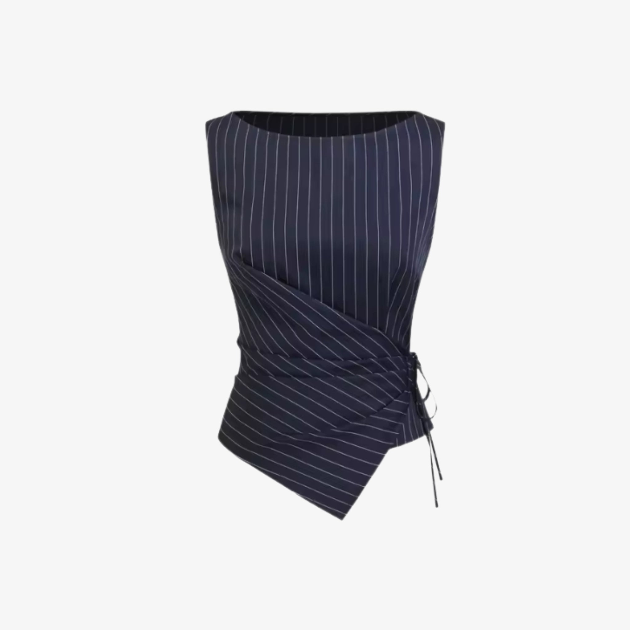 Oldevaine | Women's Pinstripe Two Piece Set Wide Leg Trousers and Top - optimize