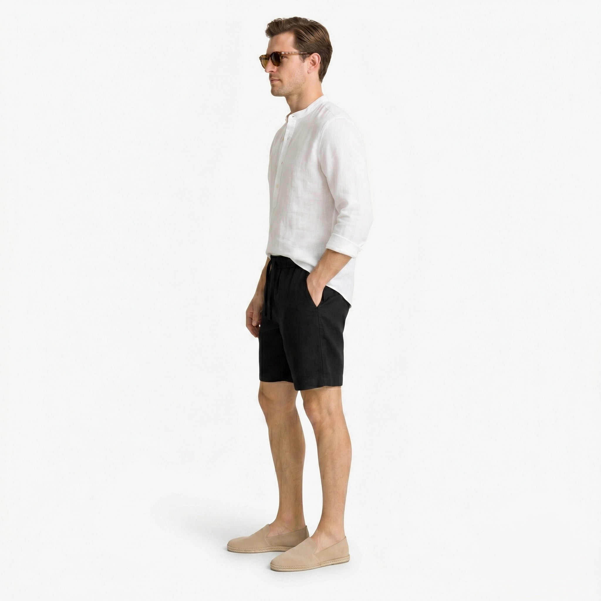 Oldevaine | Men's Casual Drawstring Waist Relaxed Fit Shorts - optimize