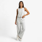 Oldevaine | Two Piece Classic Sleeveless Round Neck Wide Leg Trousers Set - optimize
