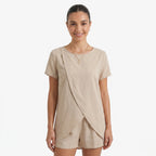 Oldevaine | Two Piece Short Sleeve Layered Top and Shorts Lounge Set - optimize