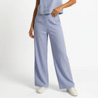 Oldevaine | Two Piece Classic Sleeveless Round Neck Wide Leg Trousers Set - optimize