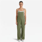 Oldevaine | Women's Sleeveless Wide Leg Casual Jumpsuit with Spaghetti Straps - optimize