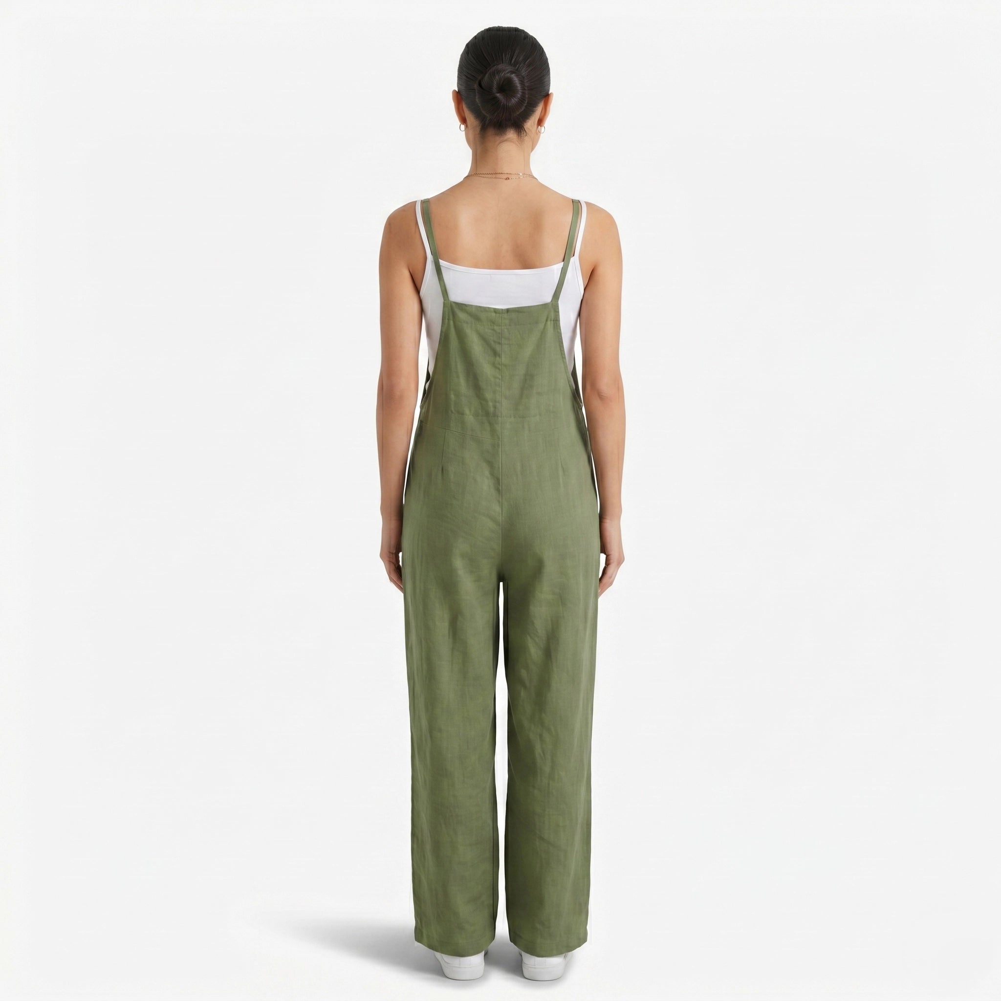 Oldevaine | Women's Sleeveless Wide Leg Casual Jumpsuit with Spaghetti Straps - optimize