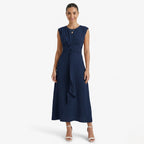 Oldevaine | Women's Sleeveless Tie Waist Midi Dress - optimize