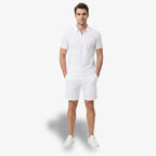 Oldevaine | Two Piece Men's Zip Polo T-Shirt & Drawstring Shorts Set - optimize