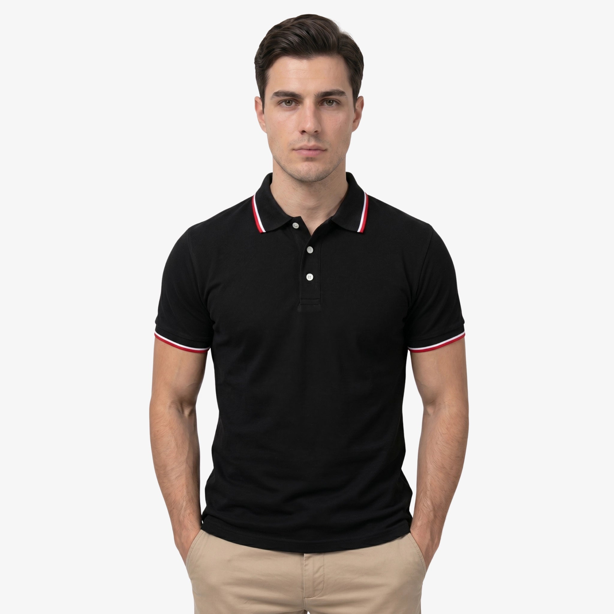 Oldevaine | Men's Contrast Trim Short Sleeve Polo Shirt - optimize