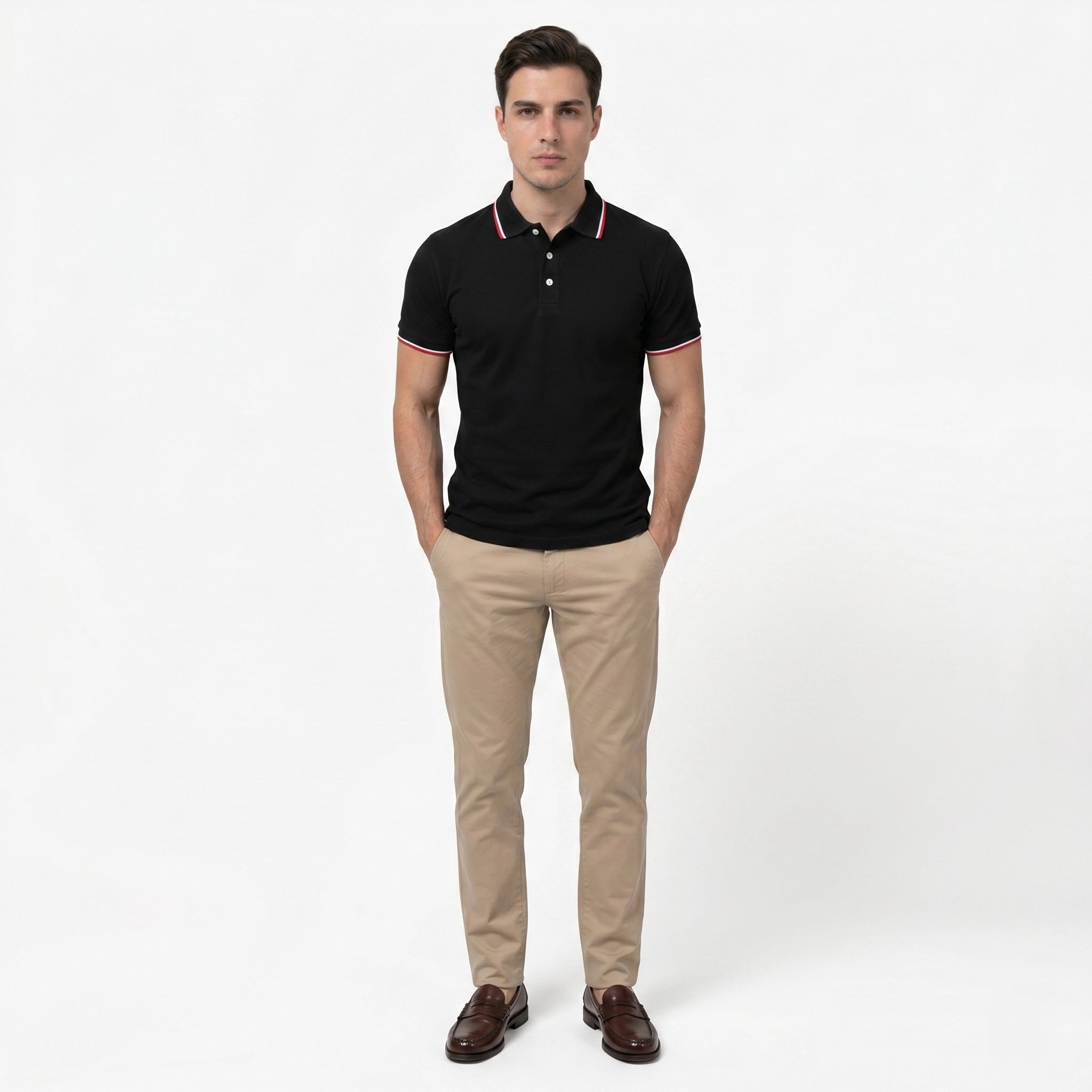 Oldevaine | Men's Contrast Trim Short Sleeve Polo Shirt - optimize