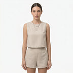 Oldevaine | Women's Two Piece Set Crew Neck Sleeveless Top and Shorts - optimize
