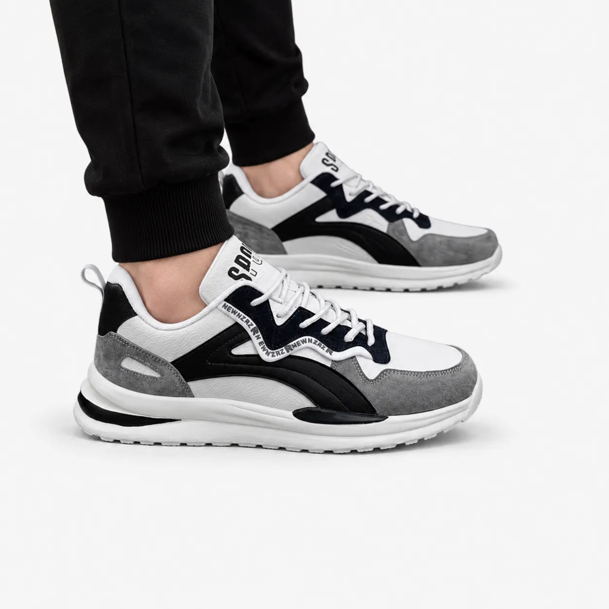 Oldevaine | Men's Colour Block Lace Up Casual Trainers - optimize