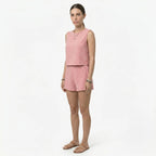Oldevaine | Women's Two Piece Set Crew Neck Sleeveless Top and Shorts - optimize